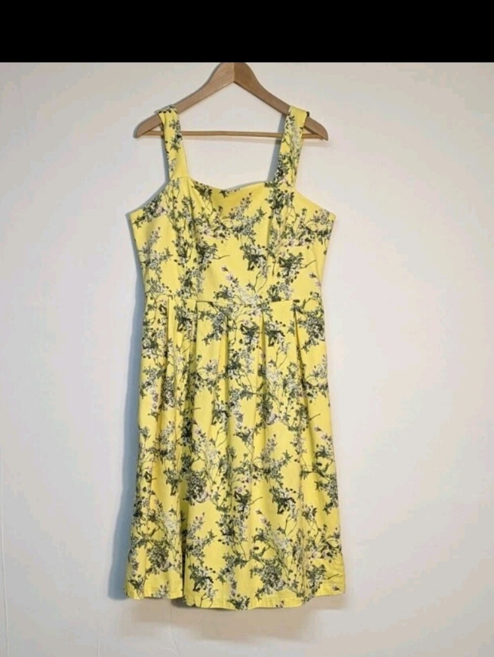 Alex Marie Yellow Green White Floral Sleeveless Summer Dress, 14